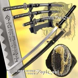  Japanese Black Bushido Tiger Samurai Katana Sword* Set 