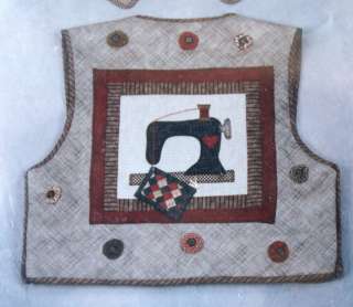 New Stitchers Applique Sewing machine Buttons Vest Pattern by Connie 