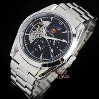   Stainless Steel 3 Dial Automatic Day/Night Auto Mechanical Watch NEW