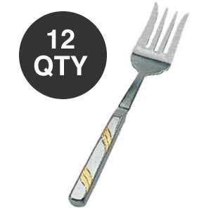  WHOLESALE GOLD ACCENTED COLD MEAT FORK   12 QTY Kitchen 