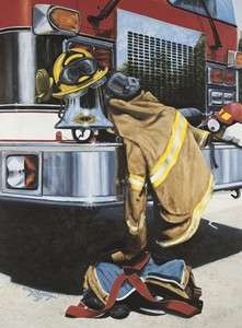 FIREMAN S GEAR III LIMITED EDITION Signed Print Fire Firefighter 