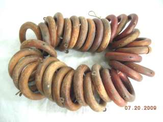 LOT antique 31pc WOOD CURTAIN RINGS VICTORIAN EASTLAKE~TOY RING TOSS 