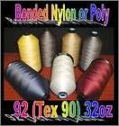   Tex 90) Mid Weight Bonded Nylon/Poly Upholstery Leather Thread (32oz