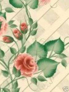 DONNA DEWBERRY ROSES ON A TRELLIS WALLPAPER  