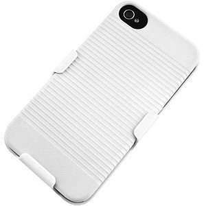 WHITE Slide Case with Belt Clip Swivel Holster Stand for iPhone 4 4G 