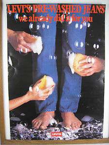   1970s Reprint Levis Poster Pre Washed Jeans We Did It For You  