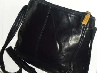   Genuine Supple Black Leather Cross Body Bag Purse Handbag  