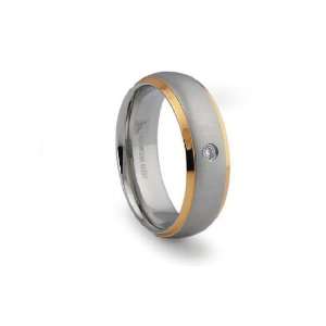 Gold Plated Stainless Steel Ring with CZ Jewelry