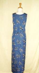 Directives blue floral print sleeveless dress size M  