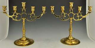 Antique Pair American Brass Candelabras 1900 1920  
