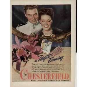   leave, a Perfect Evening  1945 Chesterfield Cigarettes Ad