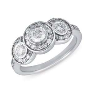  14k White Gold 1.08 Dwt Diamond Engagement Ring 