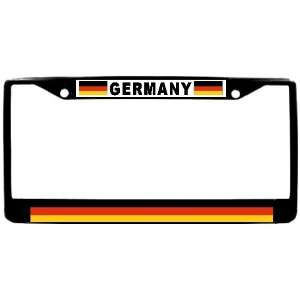  German Germany Flag Black License Plate Frame Metal Holder 
