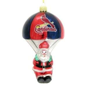 St. Louis Cardinals MLB Parachuting Santa Glass Ornament  