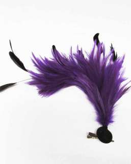 Curve Wired Feather Fascinator Party Hair Clip, Corsage, for Parties 