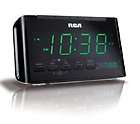 Digital Time Alarm Clock RCA RC40R Dual Wake Radio with Large Green 