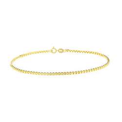 14k Yellow Gold 10 inch Box Chain Anklet  