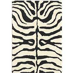   Soho Zebra Ivory/ Black New Zealand Wool Rug (2 x 3)  