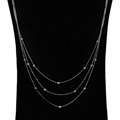 Sterling Silver 20 inch 3 strand Disco Ball Necklace (1 mm) MSRP 