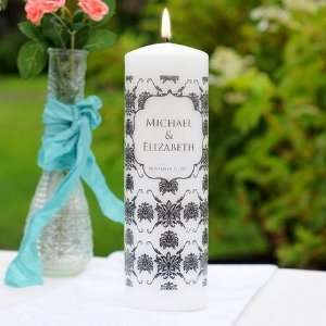    White Damask Unity Candle By Cathy Concepts