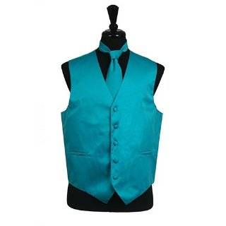   / AQUA BLUE Dress Vest and NeckTie Set for Suit or Tuxedo Clothing