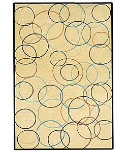 Hand tufted Gold Circle Wool Rug (8 x 106)  