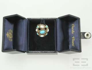   Yellow Gold Chocolate Diamond, Turquoise And Agate Ring Size 5  