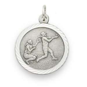  Girls Softball Player Medal with Cross on Back Sports Jewelry Girls 