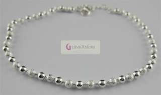  Sterling .925 Silver Plated Pearl Link Chain Anklet Charm Anklets pc