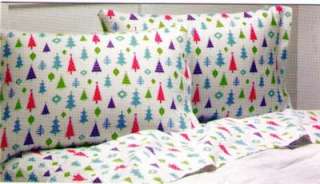 New Christmas Trees Pink Cotton Flannel Sheet Set Twin  