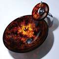 Kraus Fire Opal Glass Vessel Sink/ Waterfall Faucet