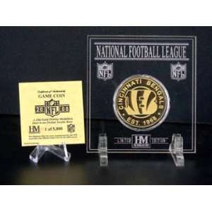 Cincinnati Bengals 2008 Official NFL 24KT Gold Game Coin in Archival 