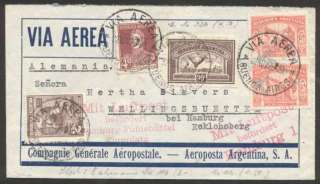 Argentina To Germany By Aeropostale Cover 1929 5 Stamps L@@K  