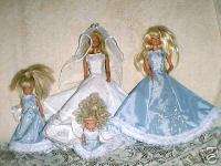 Silver N Blue Wedding Pattern Barbie Stacie Kelly Dolls  