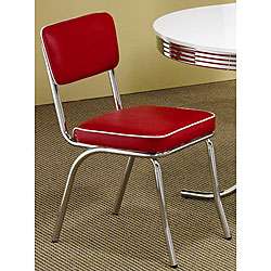 Rose Red Retro Chrome Chairs (Set of 2)  