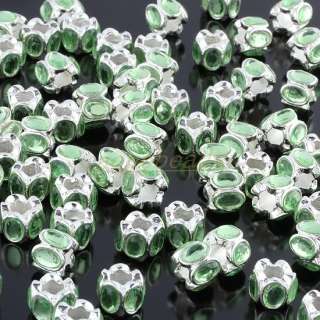 Wholesale Crystal Rhinestone Acrylic Charm Beads Findings Fit European 