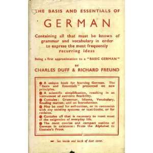  Basis and Essentials of German Charles Duff & Richard Freund Books