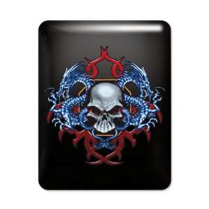  iPad Case Black Skull With Dragons 
