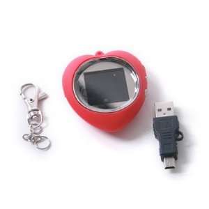   LCD Digital Photo Frame Keychain   Red Heart Design