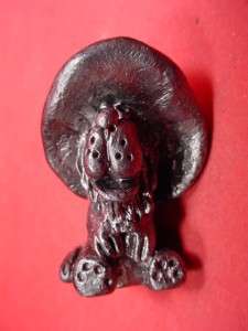 Vintage Pewter Miniature DOG CUTE PUPPY WEARING HAT  