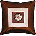Brown and Beige Silky Squares Cushion Cover
