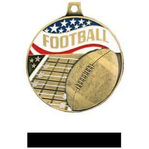   Football Medal M 750F GOLD MEDAL/BLACK RIBBON 2.25