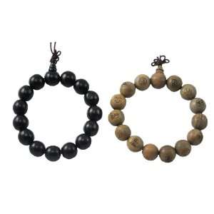   Wrist Mala, Yin Yang Pair of Buddha Meditation Prayer Beads Bracelets