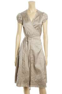 Calypso St. Barth Silk Julia Wrap Dress Beige M $195  