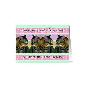  Birthday, 72, Funny, Her, Herding Cats Card Toys & Games