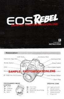 Canon EOS Rebel Camera Instruction Manual  