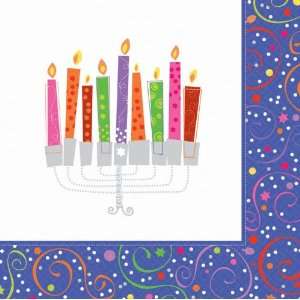   Playful Menorah   Lunch Napkins (16) Party Supplies Toys & Games