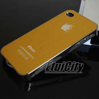   Plating Brushed Metal Hard Case Back Cover iPhone 4 4G 4S Gold  