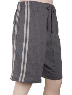   COTTON jerset knit casual striped shorts,light and dark gray  