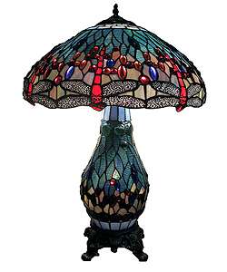 Tiffany style Dragonfly Lamp with Lighted Base  